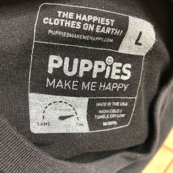 Men’s Pound puppies black graphic T-shirt, sz L - Picture 4 of 5